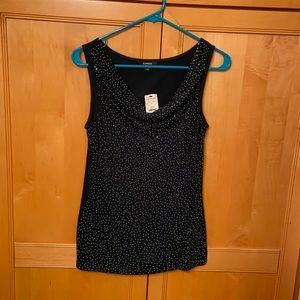 Express cowl neck rhinestone tank